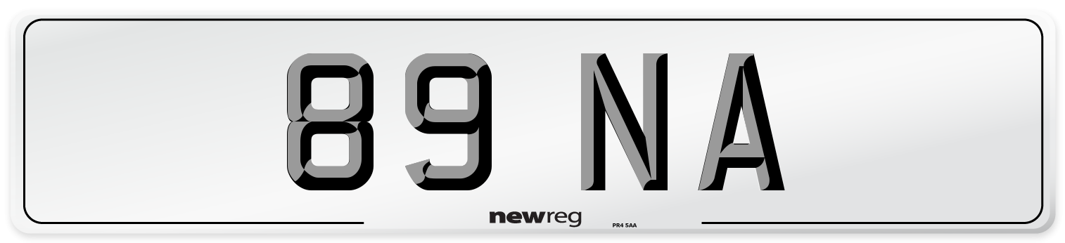 89 NA Number Plate from New Reg